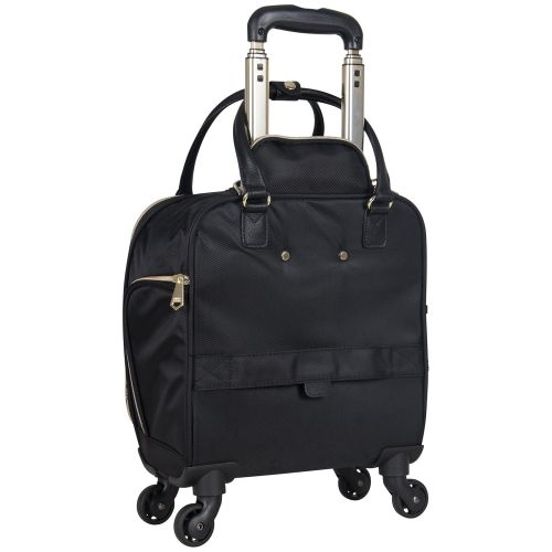  Aimee Kestenberg Women’s Florence 16” Polyester Twill 4-Wheel Underseater Carry-on Luggage, Black