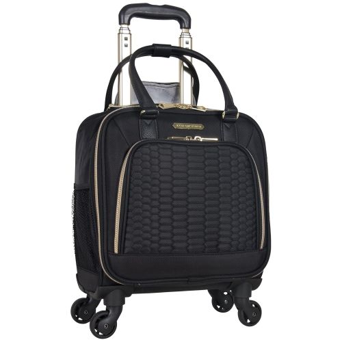  Aimee Kestenberg Women’s Florence 16” Polyester Twill 4-Wheel Underseater Carry-on Luggage, Black