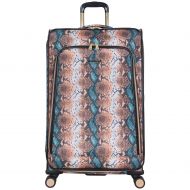 Aimee Kestenberg Womens Bali 28 600d Printed Polyester Expandable 8-Wheel Upright Luggage, Blue Apricot Snake