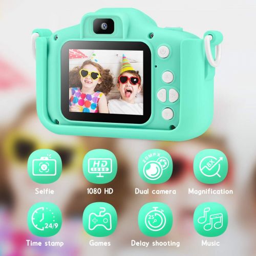  [아마존베스트]Aimego Kids Camera for Boys Girls Toddler - Mini Digital Camera Toys for 3 4 5 6 7 8 Year Old Children - Anti-Drop 20.0MP Selfie Dual Video Camcorder - 2.0 Inches Screen + SD Card 32GB