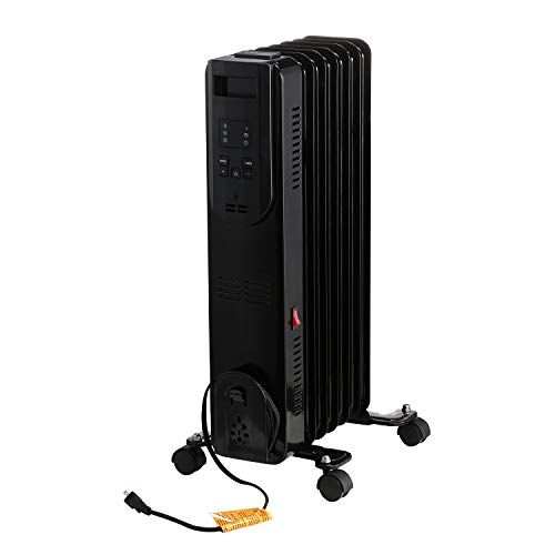  Ainfox Portable Oil Heater, 1500W Digital Oil Filled Radiator Electric Space Heater with Remote Control, TIP-OVER Overheat Protection