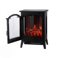 Ainfox Electric Fireplace Heater, 1500W Free Standing Electric Wood Stove Fireplace Heater with Thermostat for Office and Home