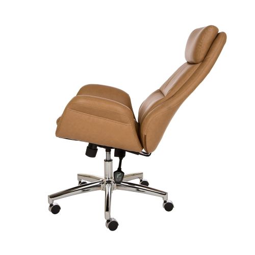  Aingoo Glitzhome Adjustable High-Back Office Chair Executive Swivel Chair PU Leather, Camel