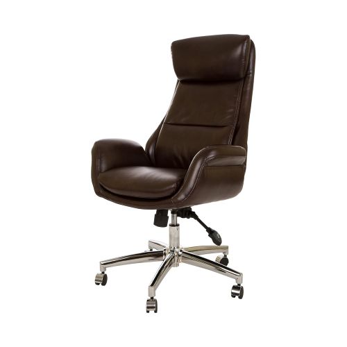  Aingoo Glitzhome Adjustable High-Back Office Chair Executive Swivel Chair PU Leather, Camel