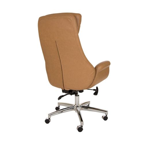  Aingoo Glitzhome Adjustable High-Back Office Chair Executive Swivel Chair PU Leather, Camel