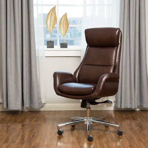  Aingoo Glitzhome Adjustable High-Back Office Chair Executive Swivel Chair PU Leather, Camel