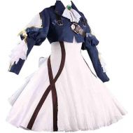 Ainiel Womens Costume Cosplay Anime Uniform Suit Dress Outfit Dark Blue White