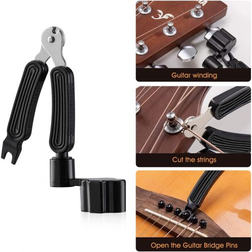  [아마존베스트]Aipasi tech Guitar Accessories Set 9 Pieces Guitar Tool Kit Including Guitar Capo, Tuner, String Winder, Guitar Picks, Guitar Bones Pick Holder for acoustic electric guitar player