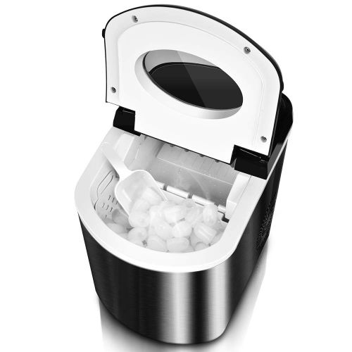  [아마존 핫딜]  [아마존핫딜]Air Choice Ice Maker - Portable Ice Maker Machine for Countertop, Ice Bullets Ready in 6~8 Mins, 26 lbs/Day, LED Display, Timer, Stainless Steel, Ice Scoop and Basket, Perfect for