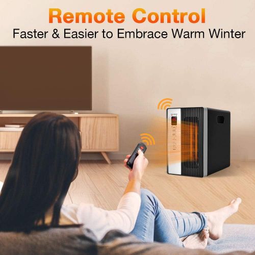  [아마존 핫딜] Air Choice Space Heaters for Indoor Use - Room Heater with Remote Control, 515 SqFt Coverage, 30% Energy Saving, 1500W/1000W/ECO, Tip-Over & Overheat Shut-off, Infrared Heater Portable Electr