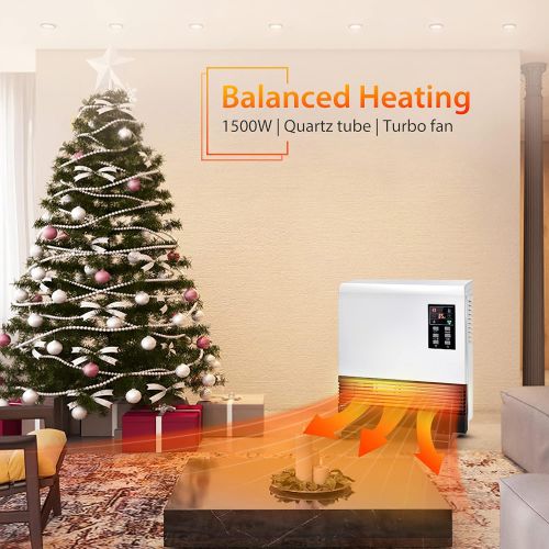  Air Choice Electric Heater - 1500W Space Heater, Wall Mounted Room Heater with Standing Base, Energy Saving, Timer, 3 Modes, Quick Heat Electric Space Heater, Wall Heater for Basement, Bedroo