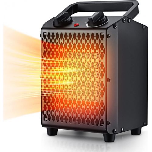  Electric Space Heater,Air Choice Ceramic Space Heater with Adjustable Thermostat, 750/1500W Portable Space Heater,3 Modes with Overheat Protection,Small Space Heater for Indoor Use