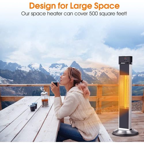  Patio Heater - Air Choice 1500W Electric Heater/ Outdoor Heater with 3S Quick Heating/ Safe Infrared Heater with 3 Modes/ Super Quiet Room Heater/ Garage Heater for Large Space/ Be