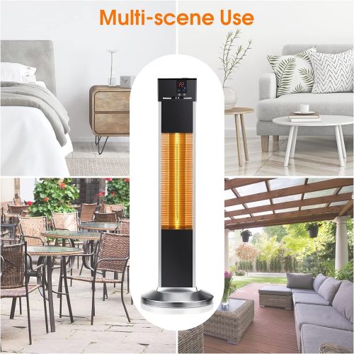  Patio Heater - Air Choice 1500W Electric Heater/ Outdoor Heater with 3S Quick Heating/ Safe Infrared Heater with 3 Modes/ Super Quiet Room Heater/ Garage Heater for Large Space/ Be