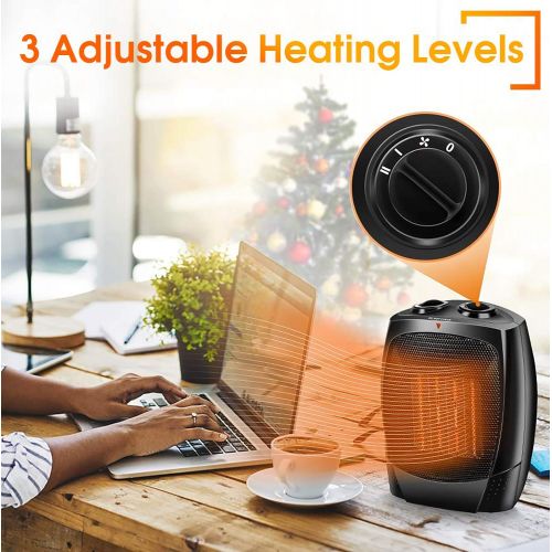  Air Choice Room Heater Indoor Use - 1500W Quiet Fast-Heating Small Indoor Heater Space Heater for Large Room Heating w/ Thermostat, 3 Modes, Tip Over & Overheat Protection, Portable Indoor He