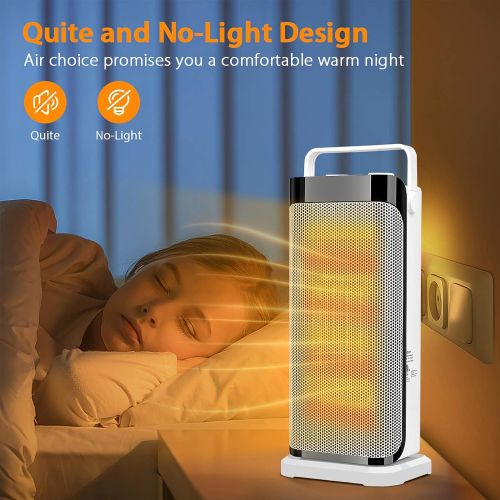  Air Choice Space Heater for Office - Portable Electric Ceramic Quiet Tower Heater Fan with Thermostat, Fast Heating, 120°Oscillating Efficient for Personal Home Bedroom Large Room Bathroom Un