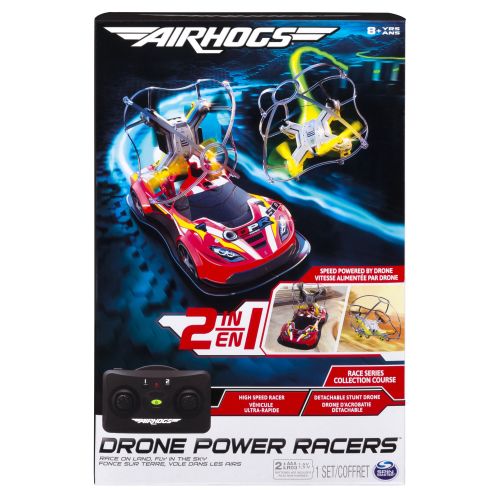 에어혹스 Air Hogs - 2-in-1 Drone Power Racers for Driving and Flying - Sports Car - Blue