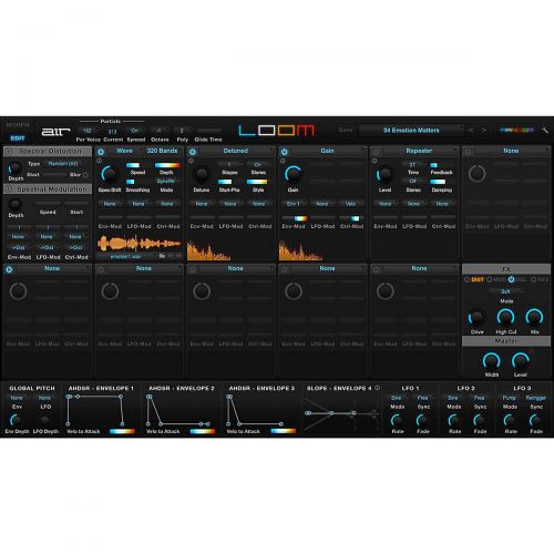  Air Music Tech},description:Loom is an award-winning modular additive synthesizer with a shape-shifting Morph Pad that makes it easy to create rich, swirling, and captivating sound