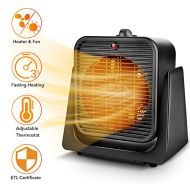Air circulator 2 in1 Portable Space Heater - Quiet Combo Ceramic Electric Personal Fan, Fast Heating, Overheat & Tip-over Protection Air Circulating for Office Desk Bedroom Home Indoor Use