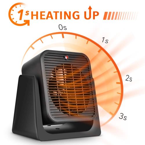  Air circulator 2 in1 Portable Space Heater - Quiet Combo Ceramic Electric Personal Fan, Fast Heating, Overheat & Tip-over Protection Air Circulating for Office Desk Bedroom Home Indoor Use