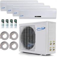 Air-Con Int. Multi Zone Mini Split Ductless Air Conditioner  Quad Zone 12000 + 12000 + 12000 + 12000-4 Zone Pre-Charged Inverter Compressor - Includes Four Free 25 Linesets - Premium Quality -