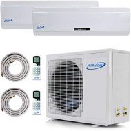 Air-Con Int. Multi Zone Mini Split Ductless Air Conditioner - Dual Zone 9000 + 12000-2 Zone Pre-Charged Inverter Compressor - Includes Two Free 25 Linesets - Premium Quality - US Parts & Tech S