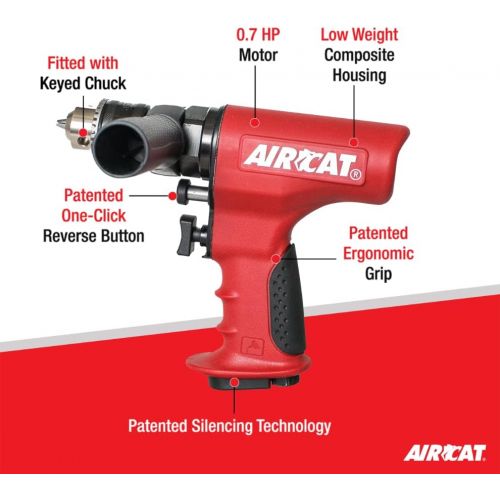  [아마존베스트]AirCAT 4451 1/2 Extreme Duty Reversible Composite Drill 400 RPM