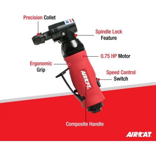  [아마존베스트]AirCAT 6280 .75 HP Composite Angle Die Grinder w/Spindle Lock 18,000 RPM