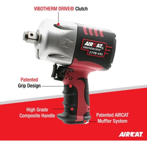  [아마존베스트]AIRCAT 1778-VXL 3/4 Drive Impact,Red, Black, Silver,Compact