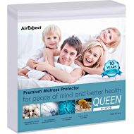 [아마존 핫딜] Waterproof Mattress Protector Queen Size - AirExpect 100% Organic Cotton Hypoallergenic Breathable Mattress Pad Cover, 18 Deep Pocket, Vinyl Free - 60 x 80