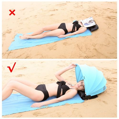  AirGoods HAIYANLE Pop Up Portable Adjustable Beach Sun Shade Canopy, Instant Outdoors Beach Tent, Mat, Shelter with Carry Case