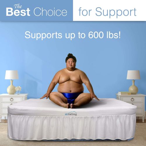  AirMattress.com Air Mattress KING size - Best Choice RAISED Inflatable Bed with Fitted Sheet and Bed Skirt - Built-in High Capacity Airbed Pump