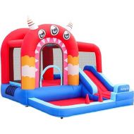 Inflatable Bounce House,Bouncy Castle with Air Blower,Play House with Ball Pit,Inflatable Kids Slide,Jumping Castle with Carry Bag