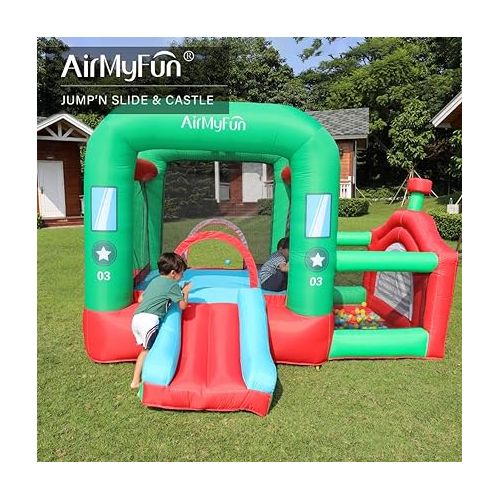 Bounce House for Kids 3-12 Inflatable Slide Jumping Bounce Castle Blow Up Toddler Bouncy House for Kids Outdoor with Slide and Blower Use for Indoor,Red