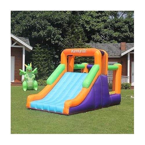  Bounce House with Slide Inflatable Durable Sewn Jumper Castle Bouncy House for Kids Outdoor Indoor