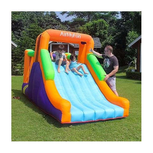  Inflatable Bounce House with Silde for Kids,Inflatable Bouncy House for Kids Outdoor, Toddle Bounce House with Blower for Backyard, Inflatable Bouncer with Long Slide for Party