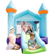 Kids Bounce House with Blower, Inflatable Slide Bouncy House Blue Bouncy Castle for Wet & Dry,Toddlers Jumping Castle for Indoor and Outdoor
