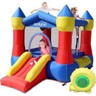 Inflatable Bounce Jumper House with Air Blower, Jump Slide, Kids Castle Party Theme Bounce House with Durable Safe Sewn Indoor Outdoor, 82011A