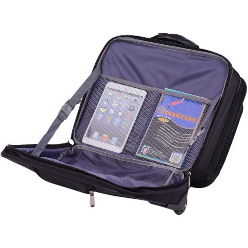  [아마존베스트]AirTraveler Rolling Briefcase Rolling Laptop Bag Computer Case with Wheels Spinner Mobile Office Carry On Luggage for 14.1in 15.6in Business Notebook for Women Men