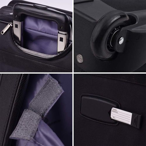  [아마존베스트]AirTraveler Rolling Briefcase Rolling Laptop Bag Computer Case with Wheels Spinner Mobile Office Carry On Luggage for 14.1in 15.6in Business Notebook for Women Men