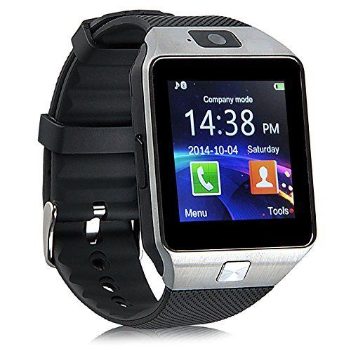  Airsspu Tm Bluetooth Smart Watch Wrist Watch Phone Touch Screen Mate for Samsung Iphone Smartphones (Silver)