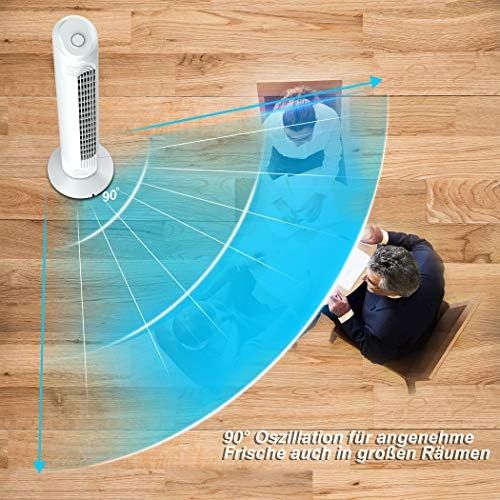  [아마존베스트]Airvention Tower Fan FZ09, 82 cm, Very Quiet, 90° Oscillating Fan, Floor Fan, 0.04 kWh, Energy Saving, 3 Speeds, Tower Fan, Cool Air in Bedroom and Home