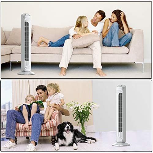  [아마존베스트]Airvention Tower Fan FZ09, 82 cm, Very Quiet, 90° Oscillating Fan, Floor Fan, 0.04 kWh, Energy Saving, 3 Speeds, Tower Fan, Cool Air in Bedroom and Home