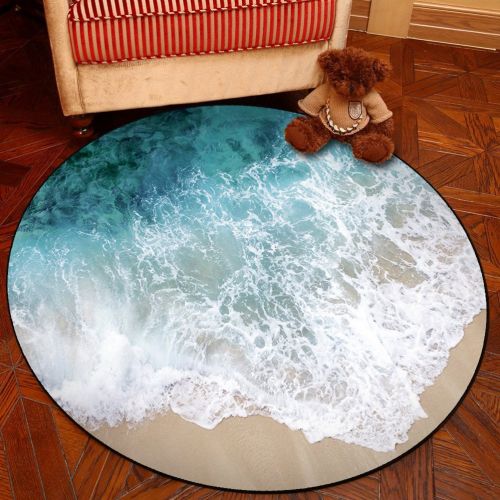  AiseBeau Comfort Flannel Cartoon Printing Round Floor Rug Comfort Round Kitchen Floor Mat Non-Slip Round Floor Mat Soft Entrance Mat Door Mat Round Floor Rug Area Rug for Chair Liv