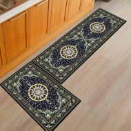 AiseBeau Set of 2 Comfort Flannel Kitchen Rug European Style Kitchen Floor Mat Non-Slip Soft Kitchen Runner Bedside Runner Entrance Runner Door Mat Mashine Washable 15.7X23.6 in an