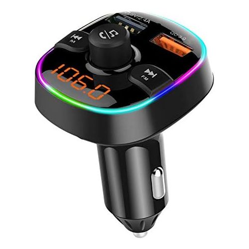  [아마존베스트]-Service-Informationen FM Transmitter Car Bluetooth Car Radio Adapter with Dual USB Charger for Mobile Phone