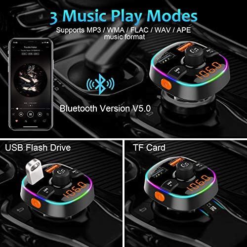  [아마존베스트]-Service-Informationen FM Transmitter Car Bluetooth Car Radio Adapter with Dual USB Charger for Mobile Phone