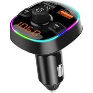 [아마존베스트]-Service-Informationen FM Transmitter Car Bluetooth Radio Adapter with QC 3.0 5V/5.4A Dual USB Charger for Mobile Phones, Black