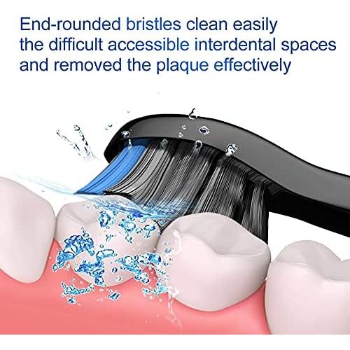  AISMAILI 12 x Replacement Brushes Compatible with Philips Electric Toothbrush Heads Black Toothbrush Attachments