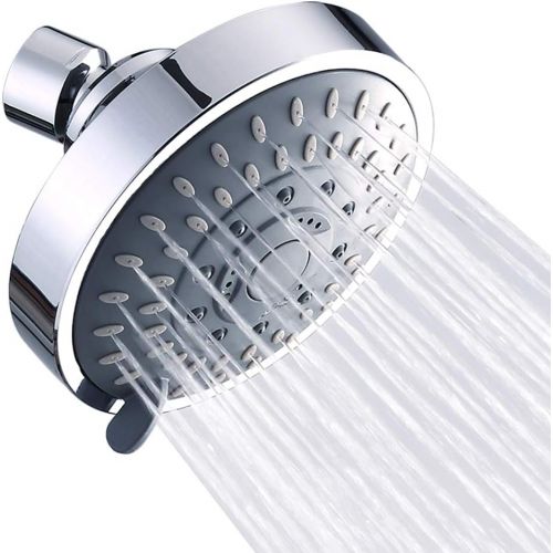  Shower Head High Pressure Rain Fixed Showerhead Rainfall 5-Setting with Adjustable Metal Swivel Ball Joint - Relaxed Shower Experience Even at Low Water Flow & Pressure Aisoso